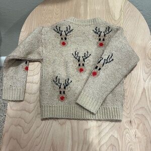 Kids Beige Reindeer Sweater